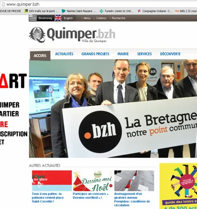 Capture d'écran de Quimper.bzh